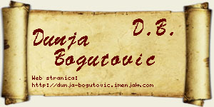 Dunja Bogutović vizit kartica